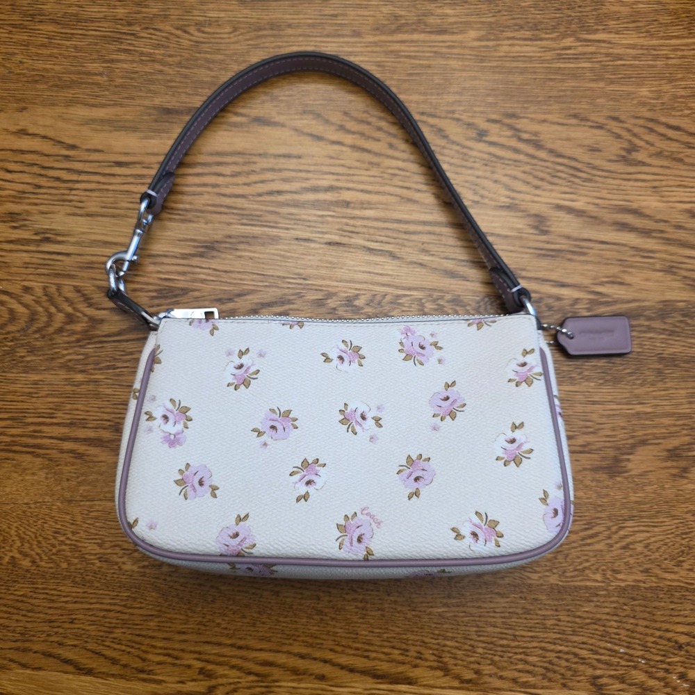 Coach Nolita 19 Wristlet Chalk White Vintage Rose Floral Print Handbag Spring - Picture 4 of 10